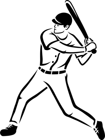 Baseball Player Coloring Page